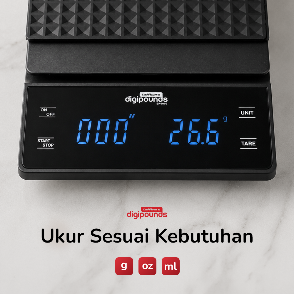 Gambar produk Taffware Digipounds Timbangan Kopi Digital Coffee Scale 0.1-1g 3kg - EK6002 - 4