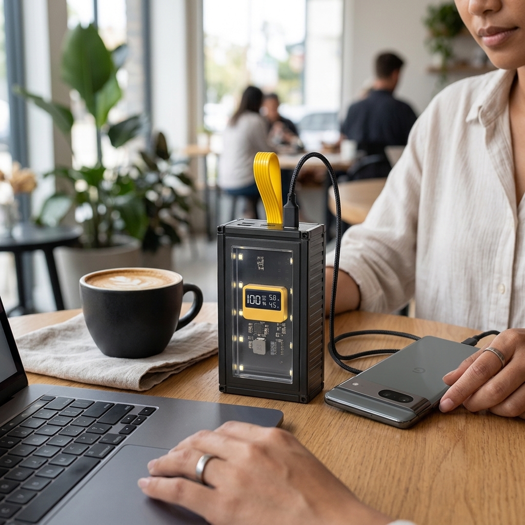 Transparent Mecha Power Bank 20000mAh Fast Charging USB Type C 22.5W - K125 Gambar produk Transparent Mecha Power Bank 20000mAh Fast Charging USB Type C 22.5W - K125 - 6