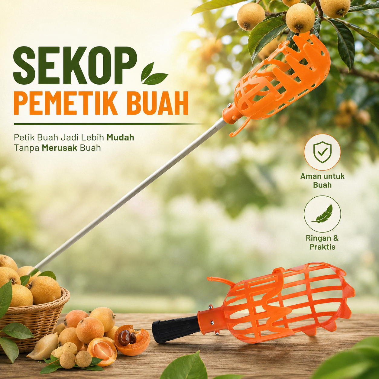 Gambar produk EPOCH Sekop Pemetik Buah Garden Fruit Picker Tool - A47 - Utama