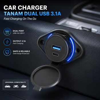 LEEPEE Car Charger Mobil Tanam Dual USB Fast Charging 3.1A - EL-53