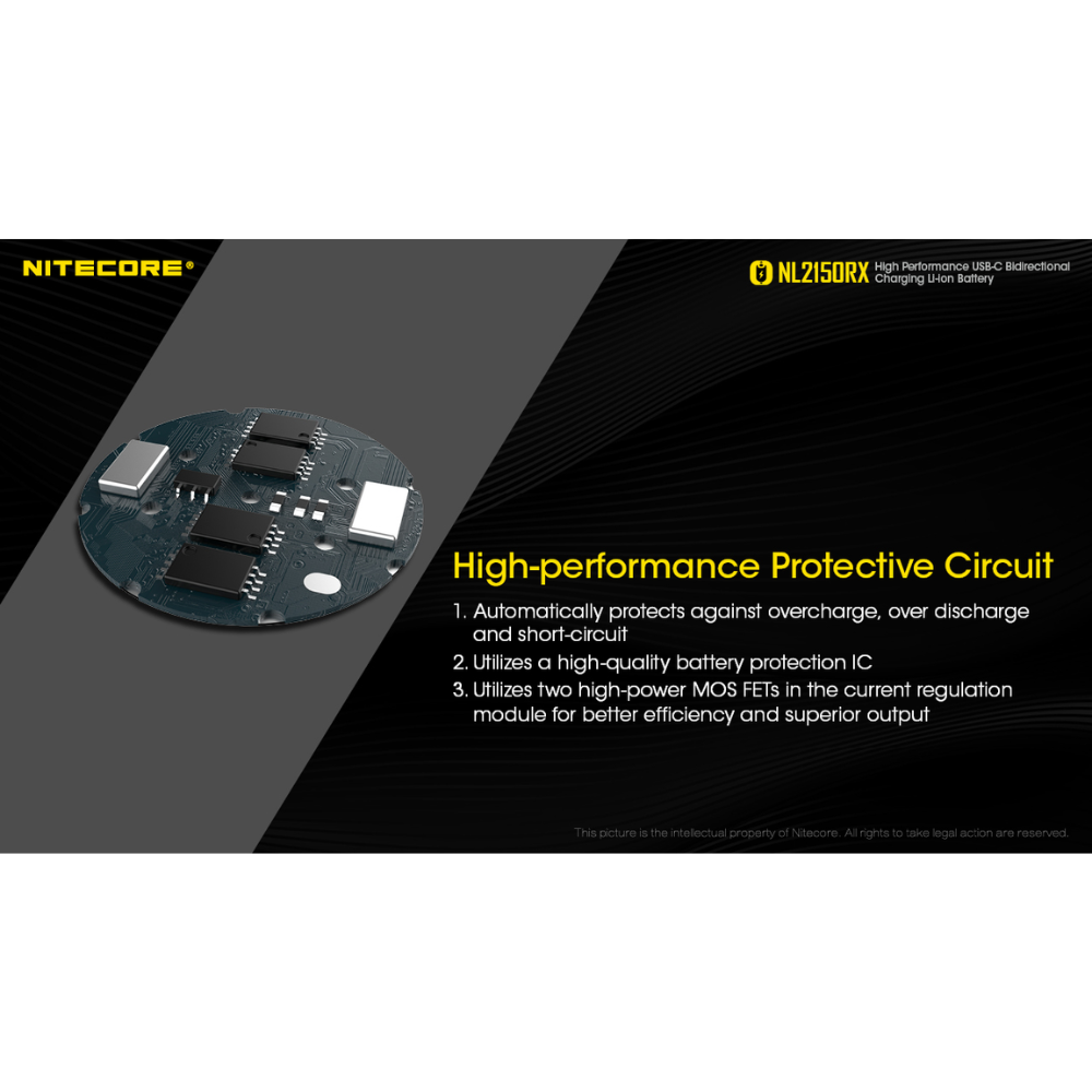 Gambar produk NITECORE Baterai Isi Ulang 21700 Flat Top Li-Ion 5000mAh 3.6V 1 PCS - NL2150RX - 6