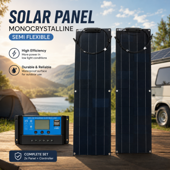 Gambar produk SolaBright Solar Panel Monocrystalline Semi Flexible with Controller - SN40