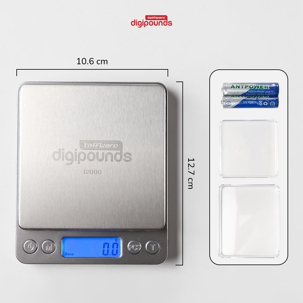Gambar produk Taffware Digipounds Timbangan Dapur Digital 6 Satuan 2kg 0.1g - i2000 - 8