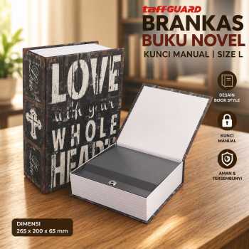 Gambar produk TaffGUARD Brankas Buku Novel Kunci Manual Hidden Safe Box Size L Love - KB-20L