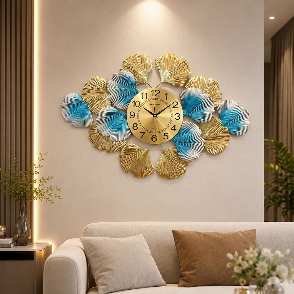 TaffHOME Jam Dinding Besi European Luxury Ginkgo Jaili Movement 73cm - 26106 Gambar produk TaffHOME Jam Dinding Besi European Luxury Ginkgo Jaili Movement 73cm - 26106 - 2