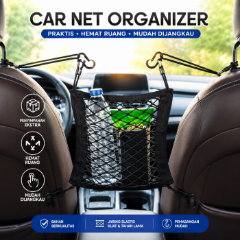 Car Seat Organizer Mobil Jok Depan Jaring Mesh Polypropylene - C38419