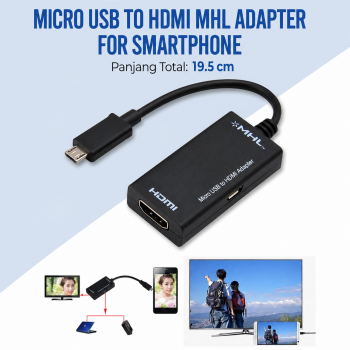 Gambar produk ROBOTSKY Micro USB to HDMI MHL Adapter TV 720p for Smartphone - S2