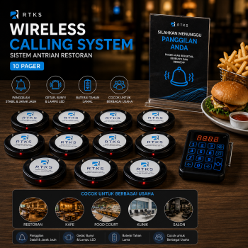 Gambar produk RTKS Wireless Calling System Restaurant Mesin Antrian 10 Pager - LFTZ44