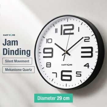 TaffHOME Jam Dinding Bulat Quartz Creative Design Modern 29cm - H6588