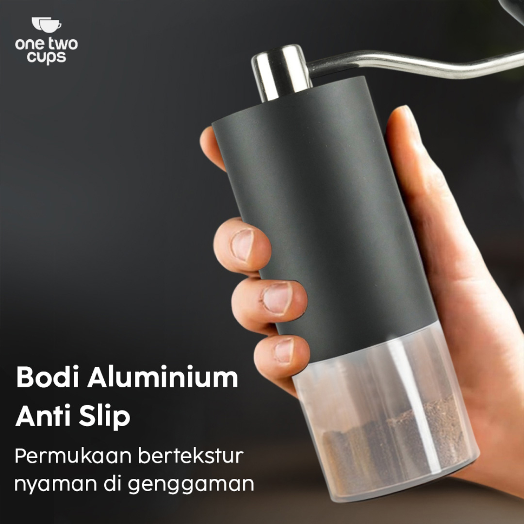 One Two Cups Alat Penggiling Kopi Manual Coffee Grinder Adjustable - BN50 Gambar produk One Two Cups Alat Penggiling Kopi Manual Coffee Grinder Adjustable - BN50 - 4