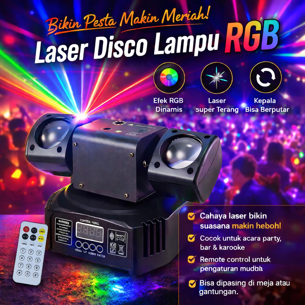 GVT Lampu Sorot LED Laser Beam Disco RGBW Moving Head DMX512 36W - G36 ...