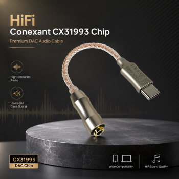 ALAC Kabel DAC HiFi USB Type C ke 3.5mm Adaptor Conexant CX31993 Chip - CX-PRO