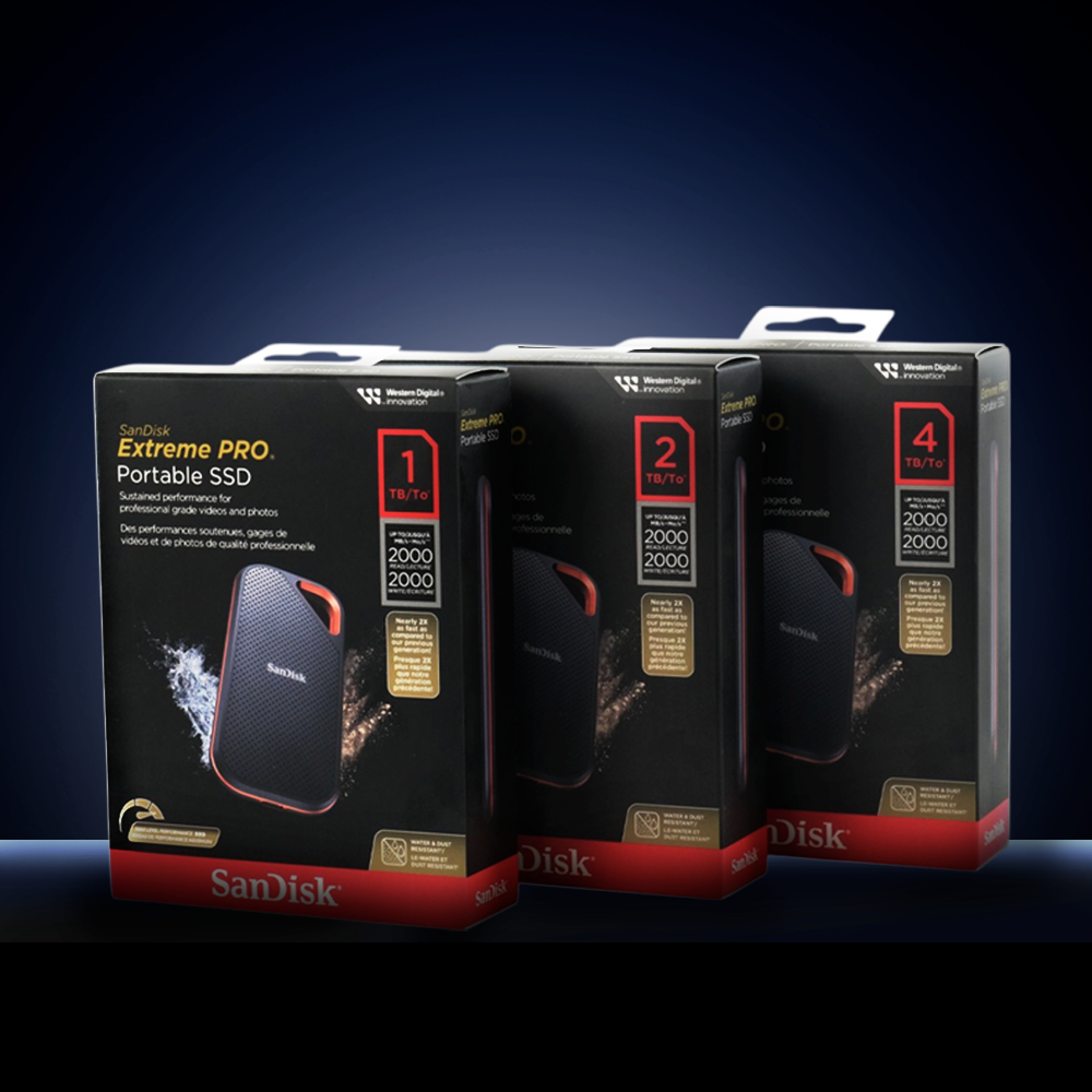 Gambar produk SanDisk Extreme PRO Portable SSD 2000MB/s USB Type C 3.2 2TB - SDSSDE81 - 2