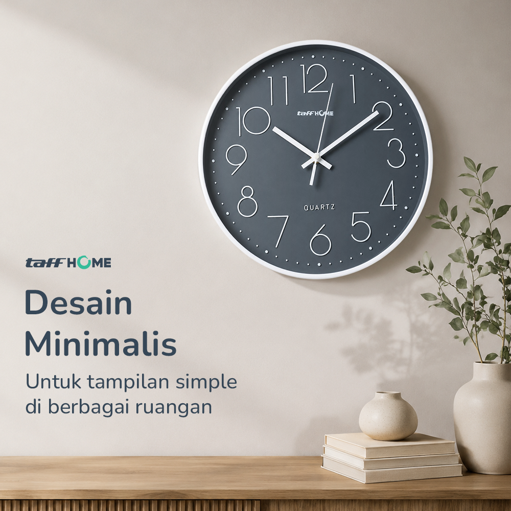 Gambar produk TaffHOME Jam Dinding Bulat Quartz Silent Movement 29cm - MS30 - 4