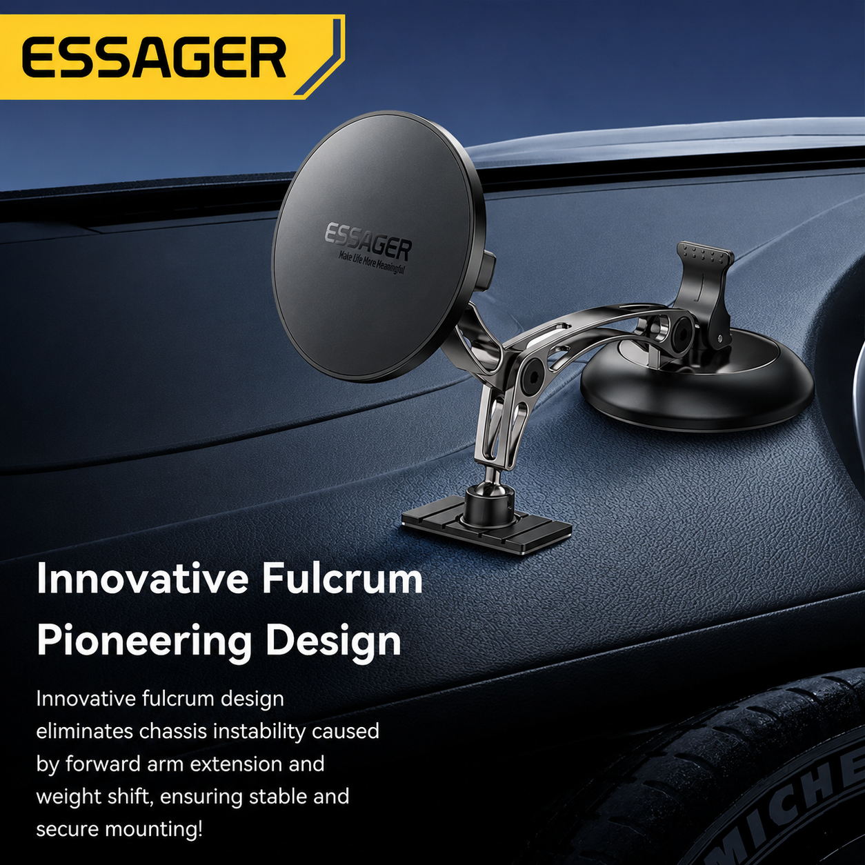 Gambar produk ESSAGER Holder HP Mobil Magnetic N52 360 Rotation Car Phone Holder - ES-ZJ40 - 2