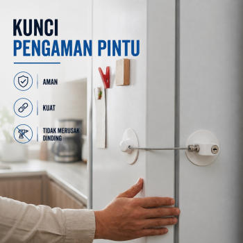 EUDEMON Kunci Pengaman Pintu Kulkas Multifungsi Adhesive Safety Lock - F3Q