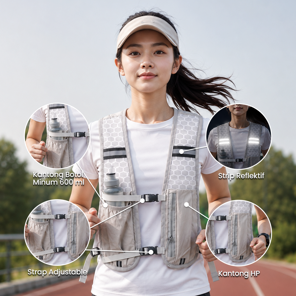 MPP Running Vest Hydrovest Hydration Breathable Rompi Lari Outdoor - WP400 Gambar produk MPP Running Vest Hydrovest Hydration Breathable Rompi Lari Outdoor - WP400 - 1
