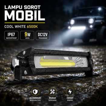 ANLITUO Lampu Sorot Mobil LED COB Floodlight Headlight Cool White 9W - C10-ES