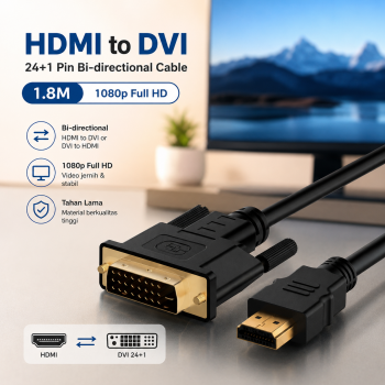 FSU Kabel Video Adaptor HDMI to DVI 24+1 Pin Bi-directional 1080p - BL-DH