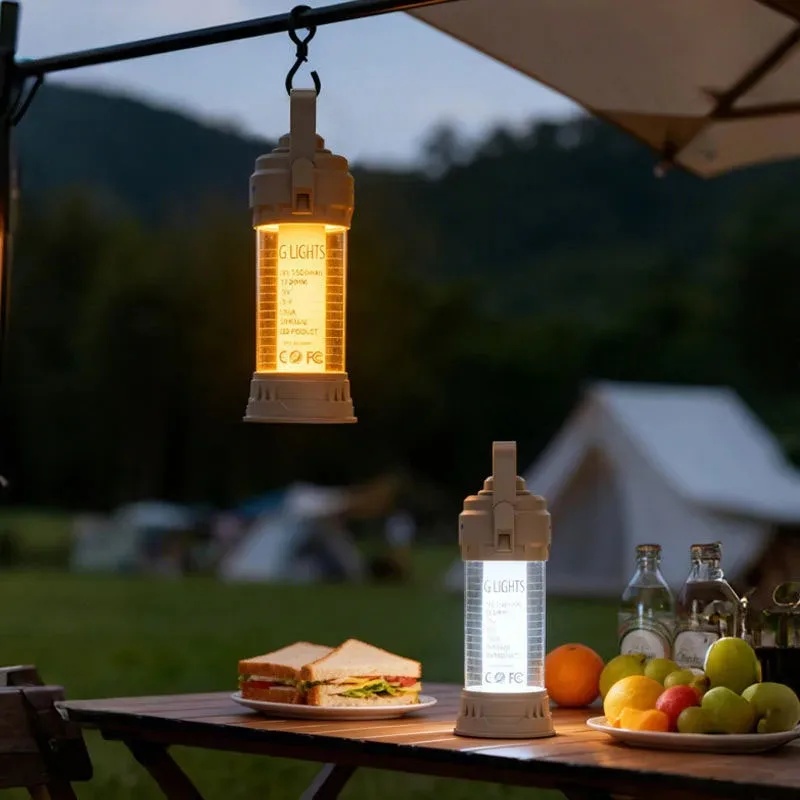 PACOONE Lampu Camping Tenda Gantung Flashlight Retro Style 1200mAh - LY25 Gambar produk PACOONE Lampu Camping Tenda Gantung Flashlight Retro Style 1200mAh - LY25 - Kemasan
