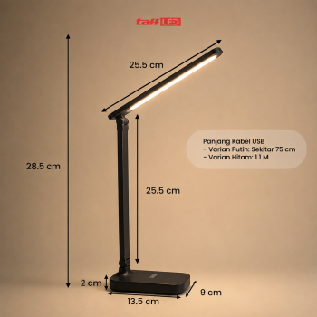 Gambar produk TaffLED Lampu Meja Belajar LED Eye Protection USB Model 8W 3 Color - T302 - 7
