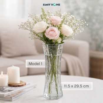 Gambar produk TaffHOME Vas Bunga Dekorasi Interior Ruang Tamu Motif Bambu Model 1 11.5x29.5cm - AR-3A