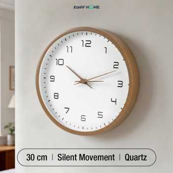 TaffHOME Jam Dinding Bulat Indoor Wall Clock Round Shape 30cm - MS40