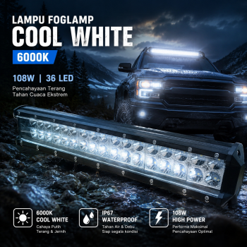 Gambar produk AUXMOTEC Lampu Sorot Tembak Foglamp Cool White 6000K IP67 108W 36 LED - A8