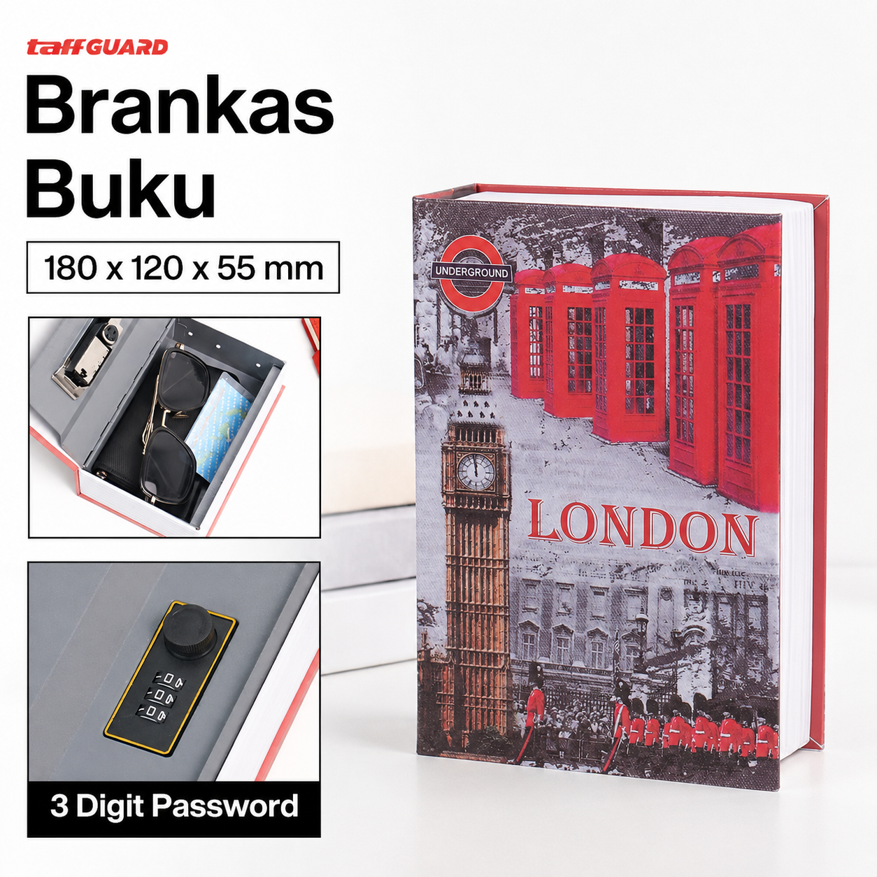 TaffGUARD Brankas Buku Novel Password Hidden Safe Box Size S - KB-20P Gambar produk TaffGUARD Brankas Buku Novel Password Hidden Safe Box Size S - KB-20P - Utama