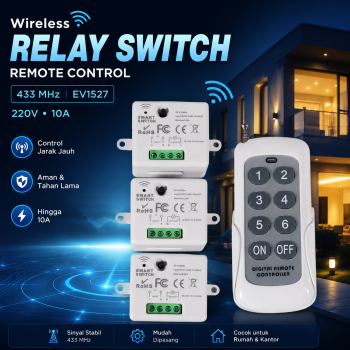 Gambar produk YULO Wireless Relay Switch Remote Control 433 MHz EV1527 220V 10A - YL-33