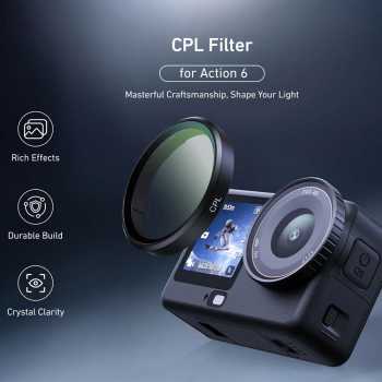 TELESIN Lens Camera Filter CPL Polarizing for DJI Osmo Action 6 - S5-FLT-76-TDJ