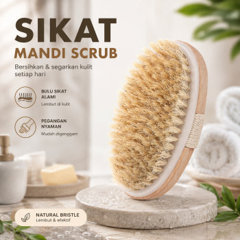NICEMAS Sikat Mandi Scrub Badan Bath Brush Nylon Soft Bristle - SP884