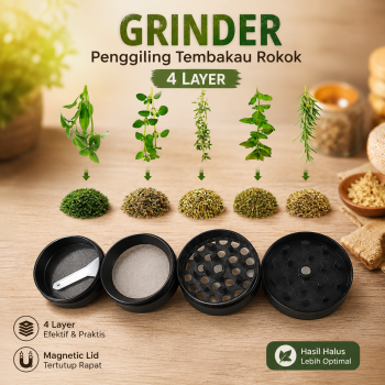 Gambar produk Grinder Penggiling Tembakau Rokok Tobacco Crusher Herb Mill 4 Layer - LST-23