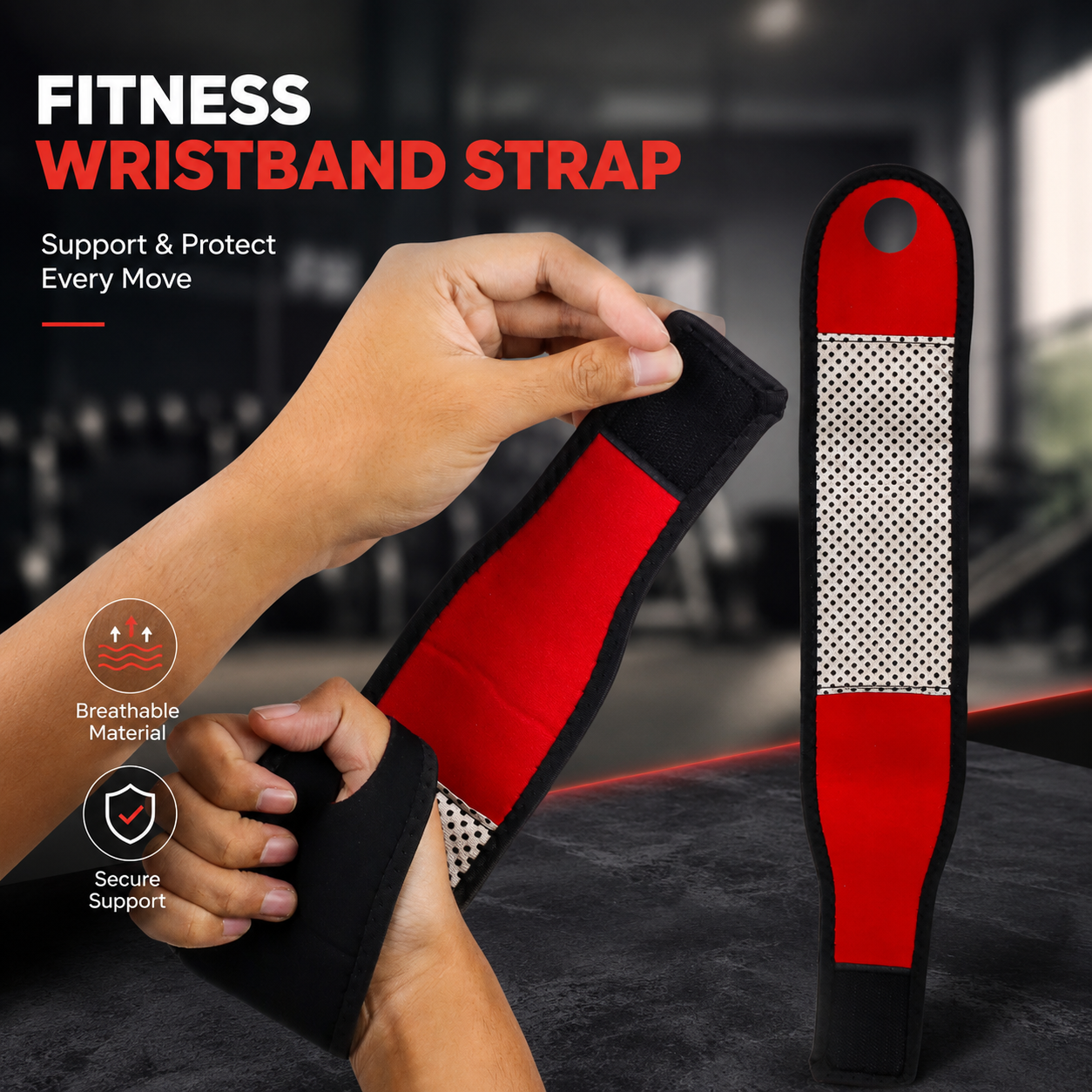 Gambar produk TONQUU Pelindung Tangan Olahraga Fitness Wristband Strap Support - A-7639 - Utama