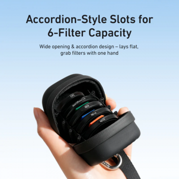 Gambar produk TELESIN Lens Filter Storage Case Action Camera Hard Shell 6 Slot - S6-PRC-29BK