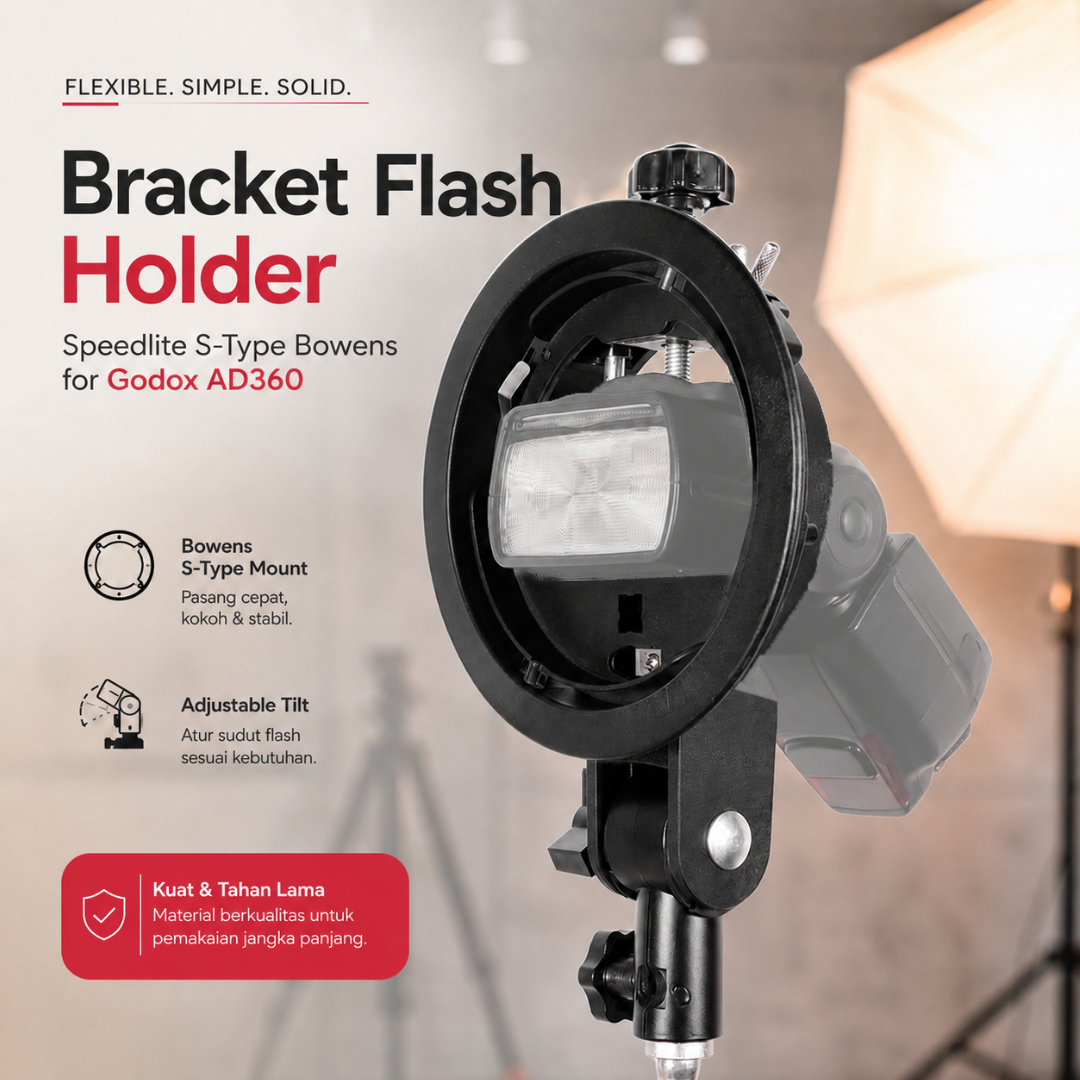 Gambar produk HOWN Bracket Flash Holder Speedlite S-Type Bowens for Godox AD360 Short Handle - B40 - Utama