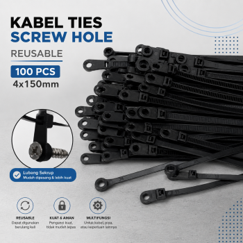 TaffGUARD Kabel Ties Zip Screw Hole Cable Reusable 100 PCS - Z150