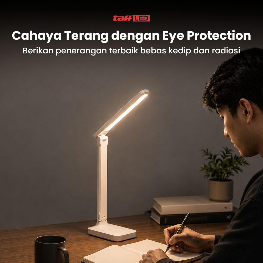 TaffLED Lampu Meja Belajar LED Eye Protection USB Model 8W 3 Color - T302 Gambar produk TaffLED Lampu Meja Belajar LED Eye Protection USB Model 8W 3 Color - T302 - 1