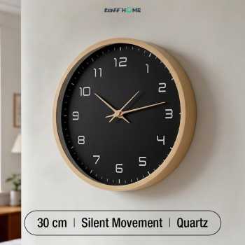 TaffHOME Jam Dinding Bulat Indoor Wall Clock Round Shape 30cm - MS40