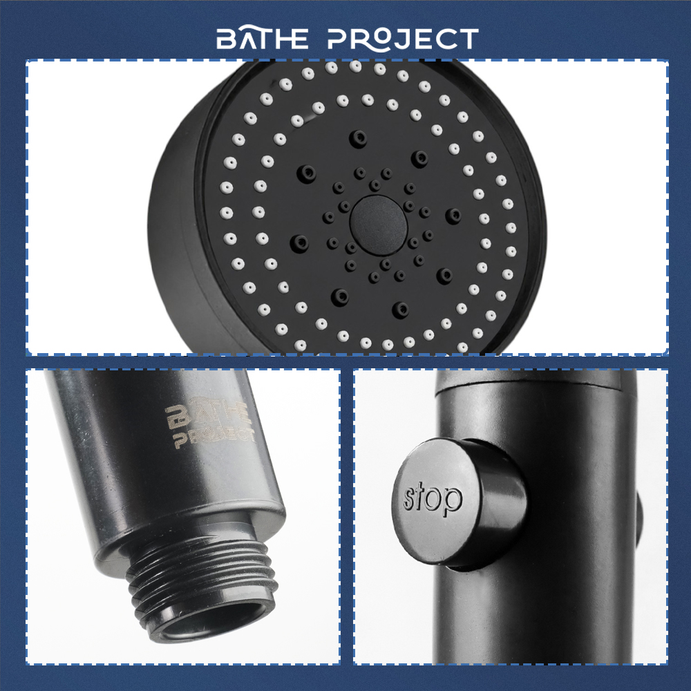 BATHE PROJECT Kepala Shower Mandi One-Key Stop 5 Mode Adjustable - SH28 Gambar produk BATHE PROJECT Kepala Shower Mandi One-Key Stop 5 Mode Adjustable - SH28 - 1