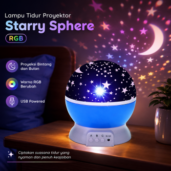 Star Master Lampu Tidur Proyektor Bintang Starry Sphere Light RGB 5V - F012