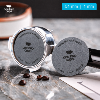 One Two Cups Puck Screen Portafilter Espresso Machine 150 Micron - SUS3