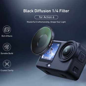 TELESIN Lens Camera Filter Black Diffusion 1/4 for DJI Osmo Action 6 - S5-FLT-73-TDJ