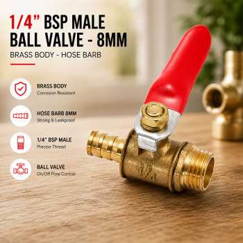 MAX Ball Valve Kuningan Stop Kran Air Nepel Selang Pagoda Brass Iron - DN8