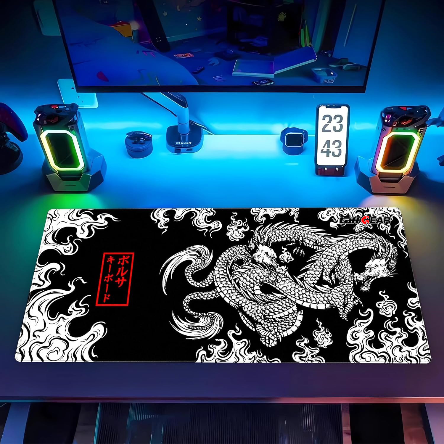 Gambar produk TaffGEAR Mouse Pad Gaming Japanese Dragon Desk Mat 900x400x3mm - M34 - 6
