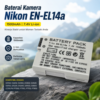 Acell Baterai Kamera Nikon Replacement Battery Pack 1500mAh - EN-EL14a