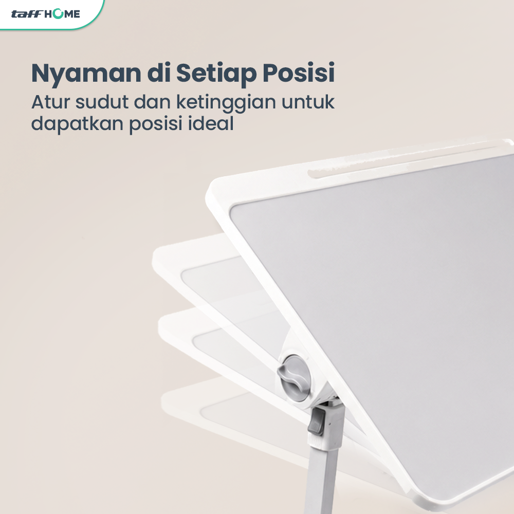 TaffHOME Meja Lipat Laptop Belajar Foldable Bed Table Adjustable - KS02 Gambar produk TaffHOME Meja Lipat Laptop Belajar Foldable Bed Table Adjustable - KS02 - 2