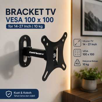 Taffware Bracket TV LCD Wall Mount VESA 100 x 100 for 14-27 Inch - X100D