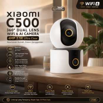 Xiaomi Kamera CCTV Indoor 360 Dual Lens WiFi 6 AI Detection 4MP 2.5K - C500