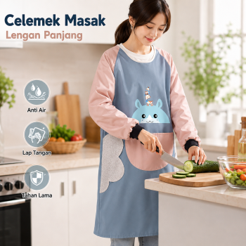SICCSAEE Celemek Masak Apron Dapur Lengan Panjang Lap Tangan Anti Air - JJ10